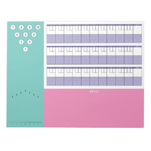 Bowling Scoreboard Diagrams & Notes Colourful