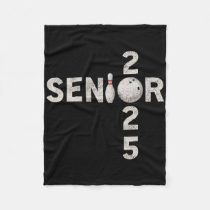 Bowling Senior 2025 Tee Shirt Back To School Cl Of Fleece Blanket