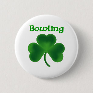 Bowling Shamrock 6 Cm Round Badge