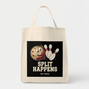 Bowling Shirt for Men & Women Funny Split Happens Tote Bag