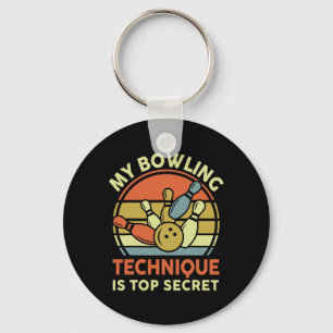 Bowling-shirt My Bowling Technique Is Top Secret D Key Ring