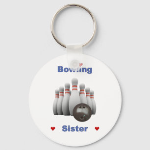 Bowling Sister Hearts Key Ring