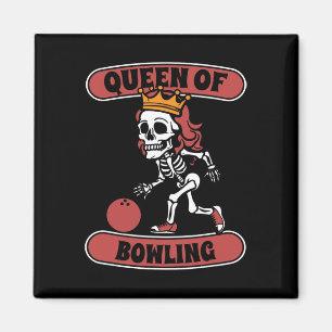 Bowling Skeleton Team League - Alley Bowler Queen  Magnet