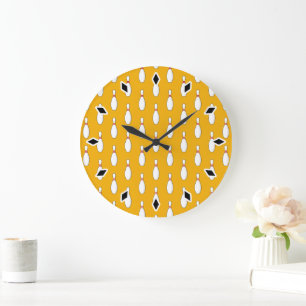 Bowling Skittle Pattern Large Clock