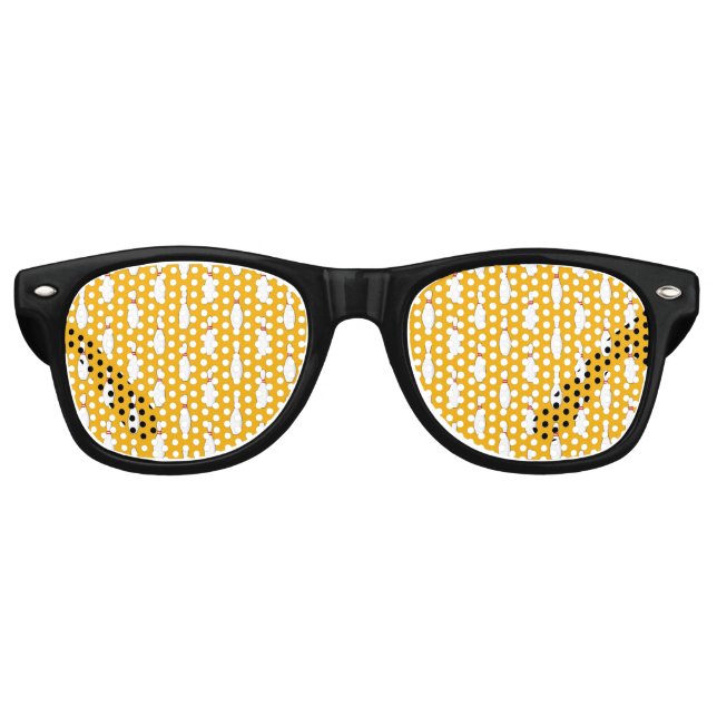 Bowling Skittle Pattern Retro Sunglasses (Front)