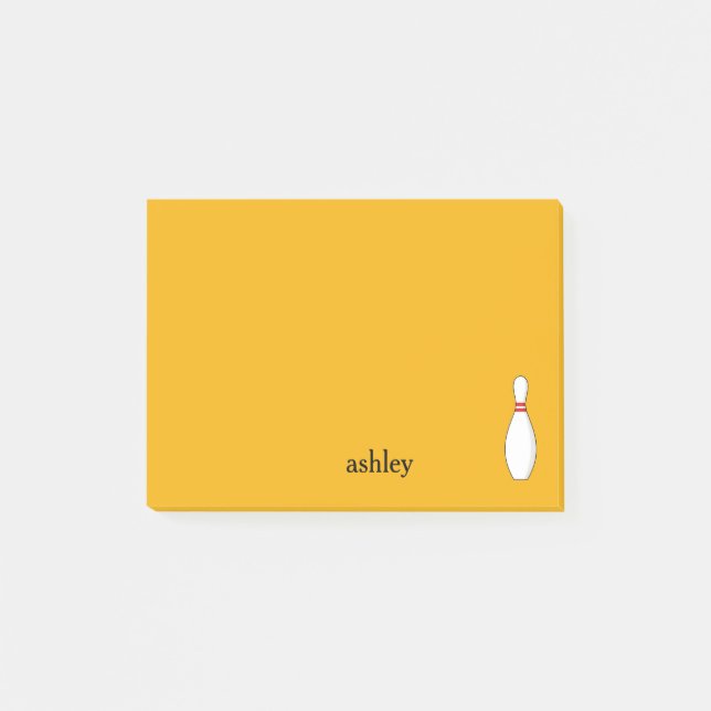 Bowling Skittle Personalise Post-it Notes (Front)