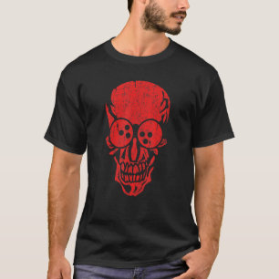 Bowling Skull Graphic Bowling Game Lover Bowler H T-Shirt