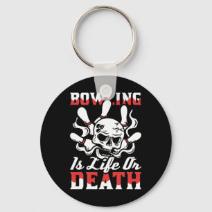 Bowling Skull Team - Alley League Bowler Key Ring