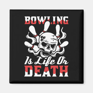 Bowling Skull Team - Alley League Bowler  Magnet
