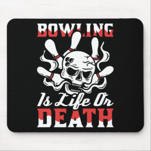 Bowling Skull Team - Alley League Bowler Mouse Pad