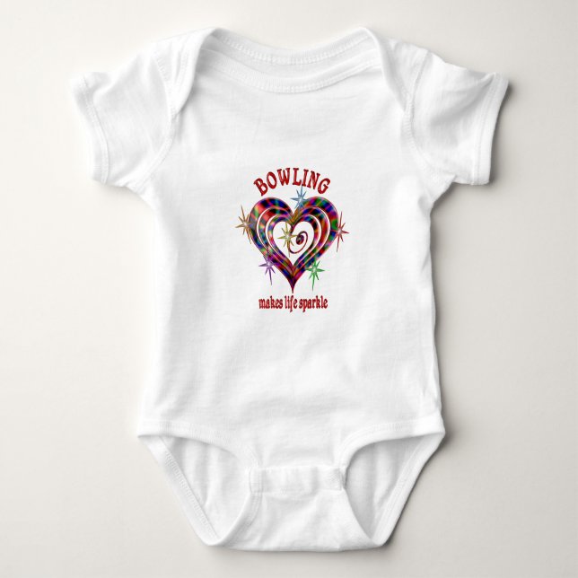 Bowling Sparkles Baby Bodysuit (Front)