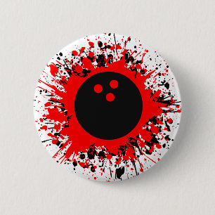 bowling splats 6 cm round badge