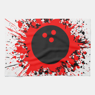 bowling splats tea towel