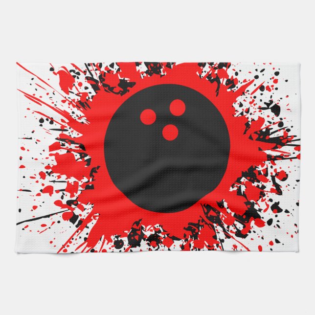bowling splats tea towel (Horizontal)
