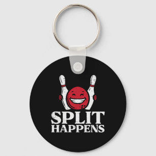 Bowling Split Happens Funny Humour Bowler Team Men Key Ring