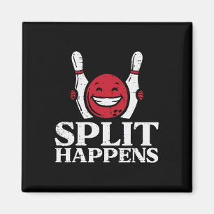 Bowling Split Happens Funny Humour Bowler Team Men Magnet