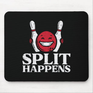 Bowling Split Happens Funny Humour Bowler Team Men Mouse Pad