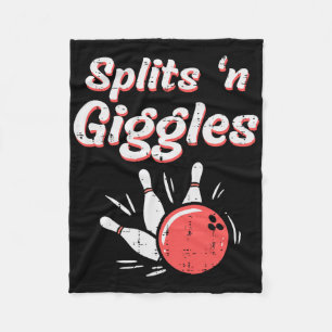 Bowling Splits N Giggles Bowler Kids Women Men Boy Fleece Blanket