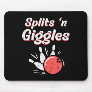 Bowling Splits N Giggles Bowler Kids Women Men Boy Mouse Pad