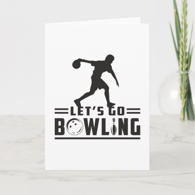 Bowling Sport Bowler Strike Bowl Funny Gift Idea Card (Front)