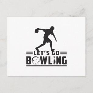 Bowling Sport Bowler Strike Bowl Funny Gift Idea Postcard