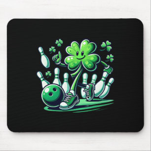 Bowling St Patricks Day Boys Kids Shamrock Playing Mouse Pad