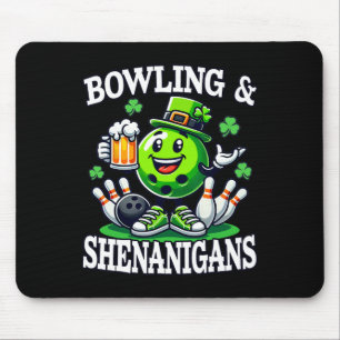 Bowling St Patrick's Day Shenanigans Bowler Funny Mouse Pad