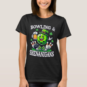Bowling St Patrick's Day Shenanigans Bowler Funny  T-Shirt