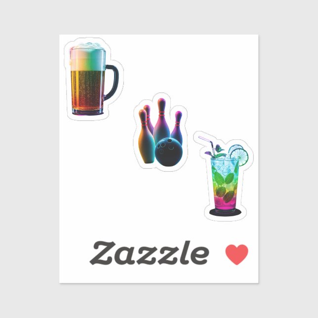 bowling stickers (Sheet)