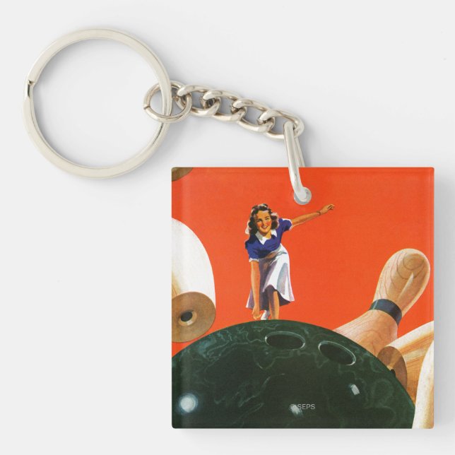 Bowling Strike Key Ring (Front)