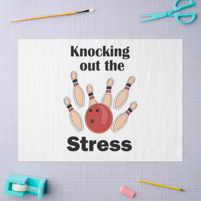 Bowling Strike Knocking Out Stress Bowling Party Tissue Paper (Craft)