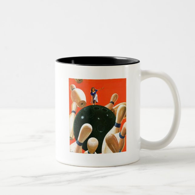 Bowling Strike Two-Tone Coffee Mug (Right)
