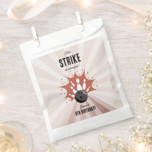 Bowling Strike Up Some Fun Birthday Rose Gold Girl Favour Bag