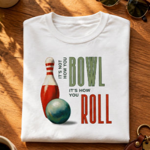 Bowling T-Shirt with Pin and Bowling Ball