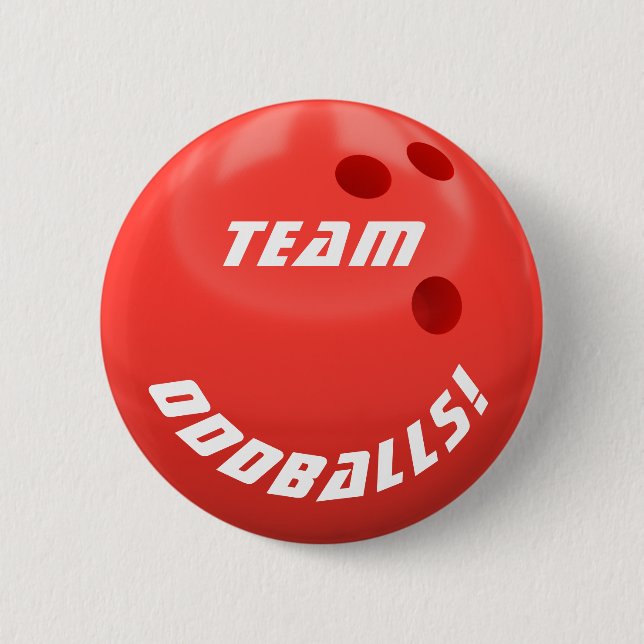 Bowling Team 6 Cm Round Badge (Front)