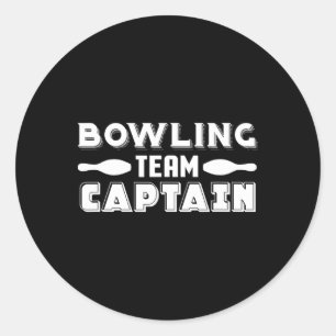 Bowling Team Captain Classic Round Sticker