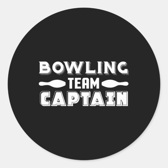 Bowling Team Captain  Classic Round Sticker (Front)