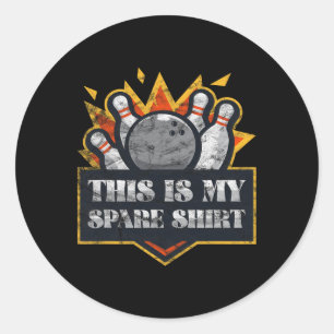 Bowling Team Funny Bowler League Matching Vintage Classic Round Sticker