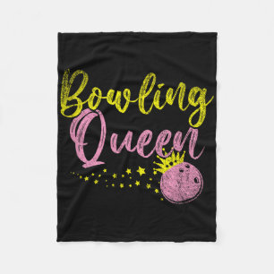 Bowling Team Queen Women Girls Kids Gift Bowling Fleece Blanket
