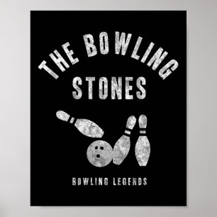 Bowling Team Shirt Bowling Stones Matching League Poster