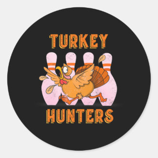 Bowling Team Turkey Hunters Classic Round Sticker
