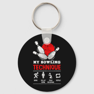 Bowling Technique Bowl League Member Men's Black M Key Ring