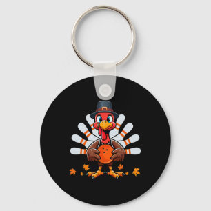 Bowling Thanksgiving Costume Turkey Matching Playe Key Ring