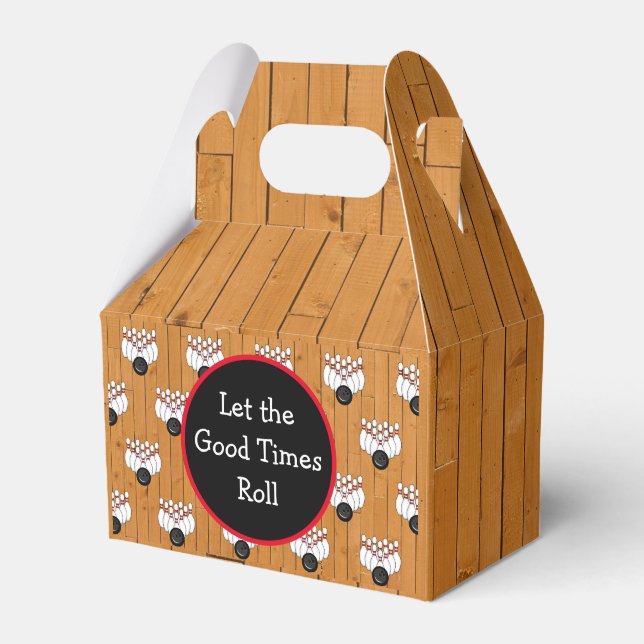 Bowling Themed Birthday Party Favour Box (Front Side)