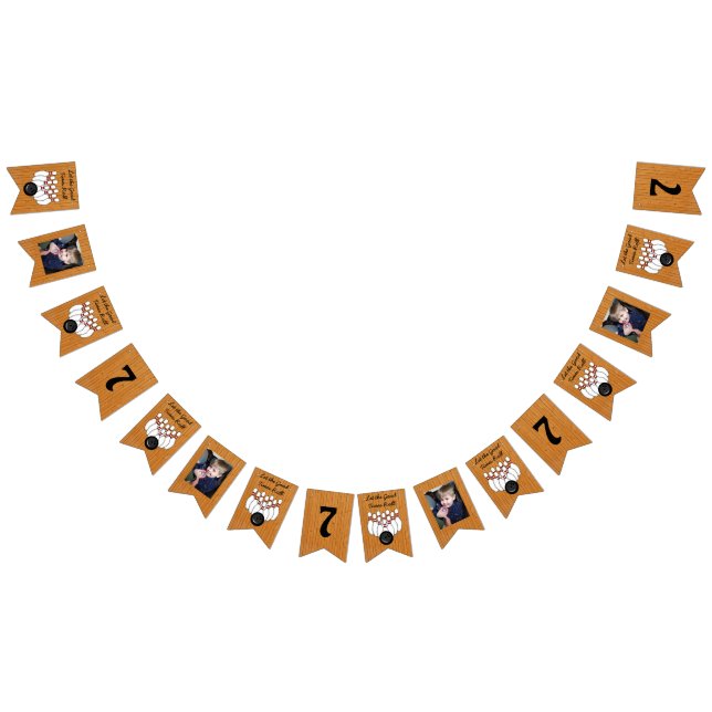 Bowling Themed Birthday Party Photo and Age Bunting (All)