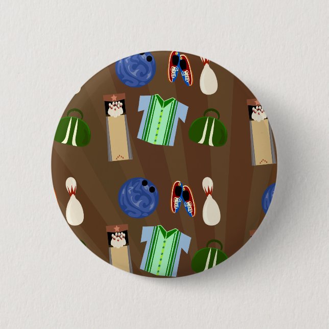 Bowling Time! 6 Cm Round Badge (Front)