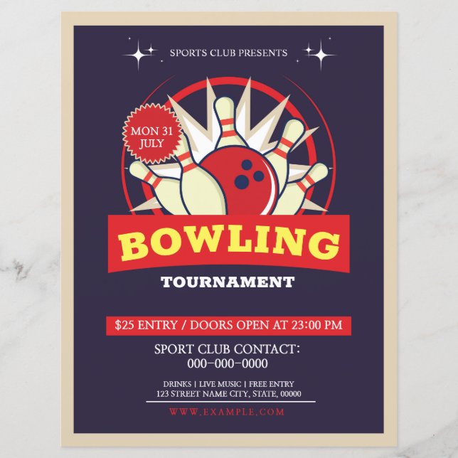 Bowling Tournament flyer (Front)