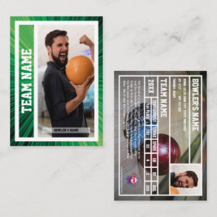 Bowling Trading Card Tournament Souvenir Green