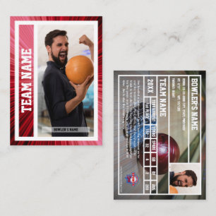 Bowling Trading Card Tournament Souvenir Red