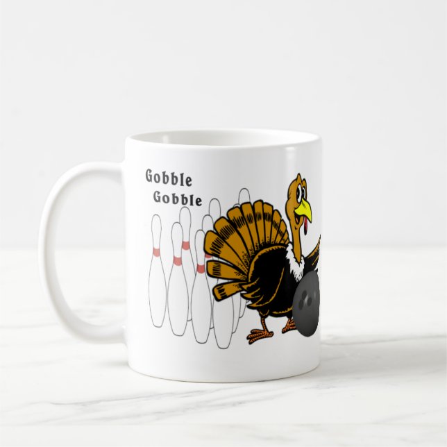 Bowling Turkey Coffee Mug (Left)